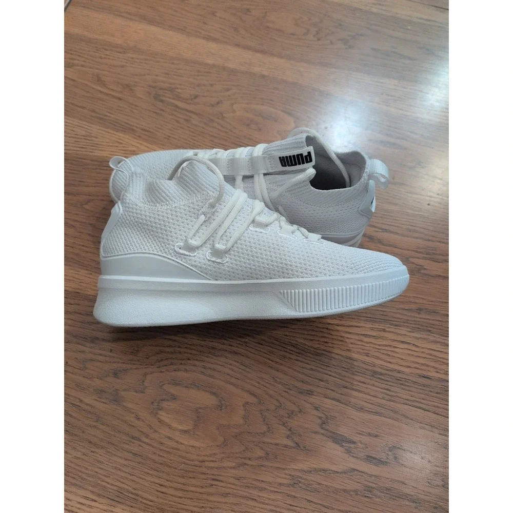 Puma‎ Clyde Court Jr Casual Sneakers White Black Boys Size 5